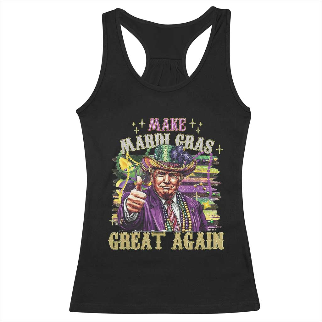 Funny Fat Tuesday Trump Racerback Tank Top Make Mardi Gras Great Again TS09 Black Print Your Wear