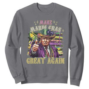 Funny Fat Tuesday Trump Sweatshirt Make Mardi Gras Great Again TS09 Charcoal Print Your Wear