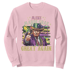 Funny Fat Tuesday Trump Sweatshirt Make Mardi Gras Great Again TS09 Light Pink Print Your Wear