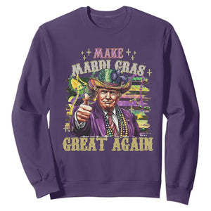 Funny Fat Tuesday Trump Sweatshirt Make Mardi Gras Great Again TS09 Purple Print Your Wear