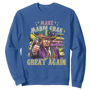Funny Fat Tuesday Trump Sweatshirt Make Mardi Gras Great Again TS09 Royal Blue Print Your Wear