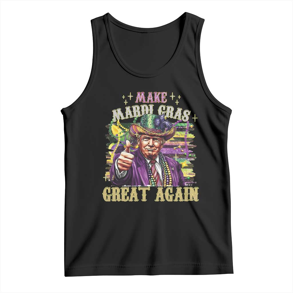 Funny Fat Tuesday Trump Tank Top Make Mardi Gras Great Again TS09 Black Print Your Wear