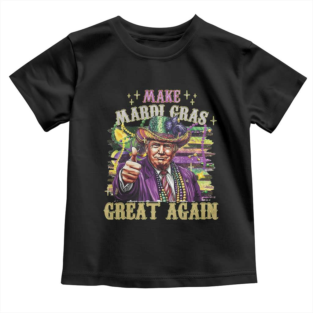 Funny Fat Tuesday Trump Toddler T Shirt Make Mardi Gras Great Again TS09 Black Print Your Wear