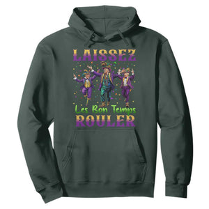 Funny Mardi Gras Trump Hoodie Laissez Les Bon Temps Rouler Trump Dancing TS09 Dark Forest Green Print Your Wear
