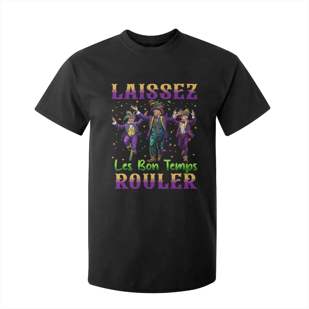 Funny Mardi Gras Trump T Shirt For Kid Laissez Les Bon Temps Rouler Trump Dancing TS09 Black Print Your Wear
