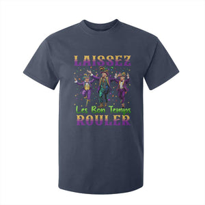 Funny Mardi Gras Trump T Shirt For Kid Laissez Les Bon Temps Rouler Trump Dancing TS09 Navy Print Your Wear