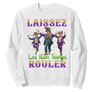 Funny Mardi Gras Trump Sweatshirt Laissez Les Bon Temps Rouler Trump Dancing TS09 White Print Your Wear