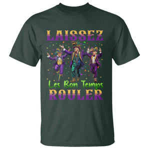 Funny Mardi Gras Trump T Shirt Laissez Les Bon Temps Rouler Trump Dancing TS09 Dark Forest Green Print Your Wear