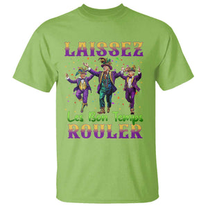 Funny Mardi Gras Trump T Shirt Laissez Les Bon Temps Rouler Trump Dancing TS09 Lime Print Your Wear