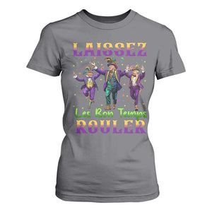 Funny Mardi Gras Trump T Shirt For Women Laissez Les Bon Temps Rouler Trump Dancing TS09 Charcoal Print Your Wear