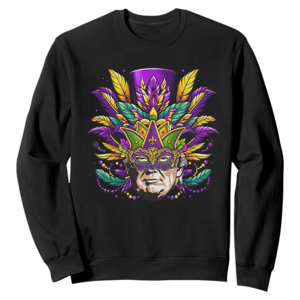Mardi Gras Mask Trump Sweatshirt Fat Tuesday NOLA Louisiana TS09 Black Print Your Wear