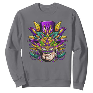 Mardi Gras Mask Trump Sweatshirt Fat Tuesday NOLA Louisiana TS09 Charcoal Print Your Wear