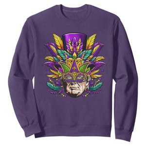 Mardi Gras Mask Trump Sweatshirt Fat Tuesday NOLA Louisiana TS09 Purple Print Your Wear