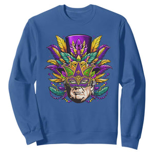 Mardi Gras Mask Trump Sweatshirt Fat Tuesday NOLA Louisiana TS09 Royal Blue Print Your Wear