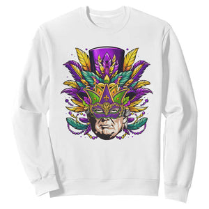 Mardi Gras Mask Trump Sweatshirt Fat Tuesday NOLA Louisiana TS09 White Print Your Wear