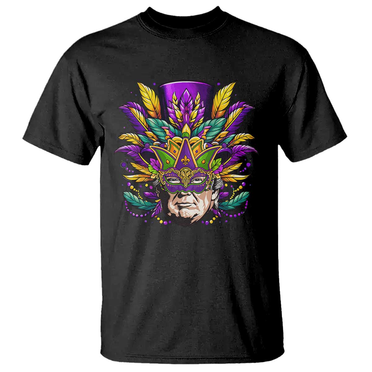 Mardi Gras Mask Trump T Shirt Fat Tuesday NOLA Louisiana TS09 Black Print Your Wear