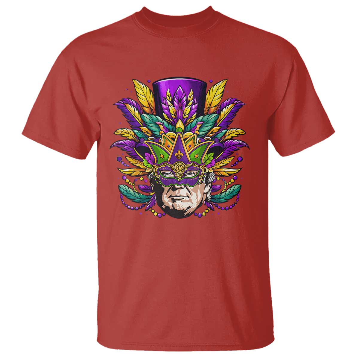 Mardi Gras Mask Trump T Shirt Fat Tuesday NOLA Louisiana TS09 Red Print Your Wear