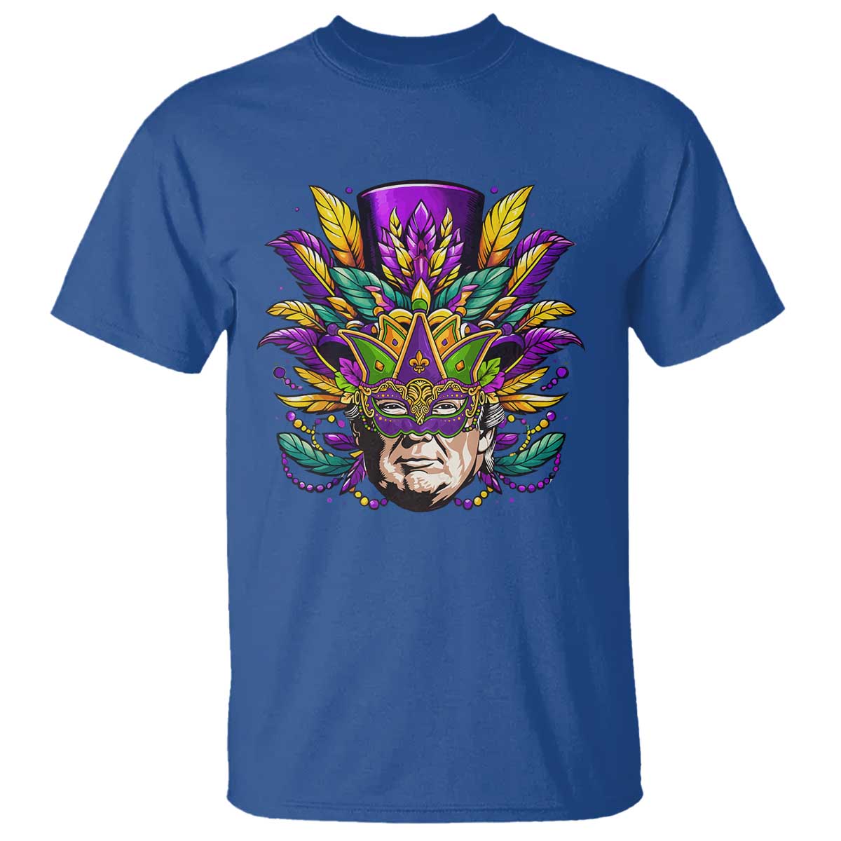 Mardi Gras Mask Trump T Shirt Fat Tuesday NOLA Louisiana TS09 Royal Blue Print Your Wear