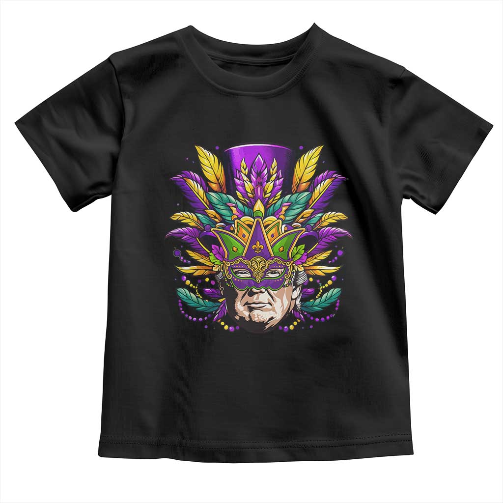 Mardi Gras Mask Trump Toddler T Shirt Fat Tuesday NOLA Louisiana TS09 Black Print Your Wear
