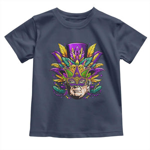 Mardi Gras Mask Trump Toddler T Shirt Fat Tuesday NOLA Louisiana TS09 Navy Print Your Wear