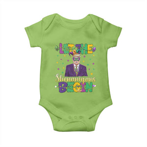Funny Trump Mardi Gras Baby Onesie Let The Shenanigans Begin TS09 Lime Print Your Wear