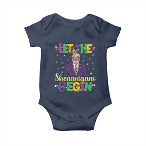Funny Trump Mardi Gras Baby Onesie Let The Shenanigans Begin TS09 Navy Print Your Wear