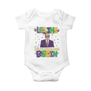 Funny Trump Mardi Gras Baby Onesie Let The Shenanigans Begin TS09 White Print Your Wear
