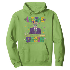 Funny Trump Mardi Gras Hoodie Let The Shenanigans Begin TS09 Lime Print Your Wear