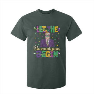 Funny Trump Mardi Gras T Shirt For Kid Let The Shenanigans Begin TS09 Dark Forest Green Print Your Wear