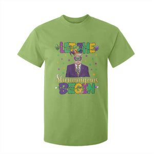 Funny Trump Mardi Gras T Shirt For Kid Let The Shenanigans Begin TS09 Lime Print Your Wear