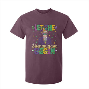 Funny Trump Mardi Gras T Shirt For Kid Let The Shenanigans Begin TS09 Maroon Print Your Wear