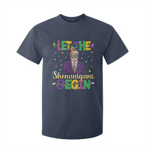 Funny Trump Mardi Gras T Shirt For Kid Let The Shenanigans Begin TS09 Navy Print Your Wear