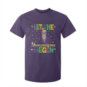 Funny Trump Mardi Gras T Shirt For Kid Let The Shenanigans Begin TS09 Purple Print Your Wear
