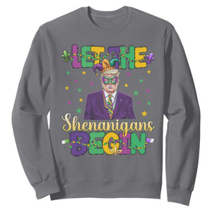 Funny Trump Mardi Gras Sweatshirt Let The Shenanigans Begin TS09 Charcoal Print Your Wear