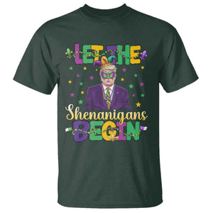 Funny Trump Mardi Gras T Shirt Let The Shenanigans Begin TS09 Dark Forest Green Print Your Wear