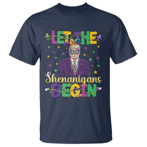 Funny Trump Mardi Gras T Shirt Let The Shenanigans Begin TS09 Navy Print Your Wear