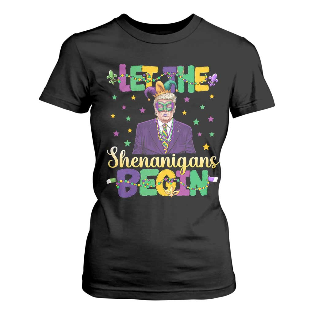 Funny Trump Mardi Gras T Shirt For Women Let The Shenanigans Begin TS09 Black Print Your Wear