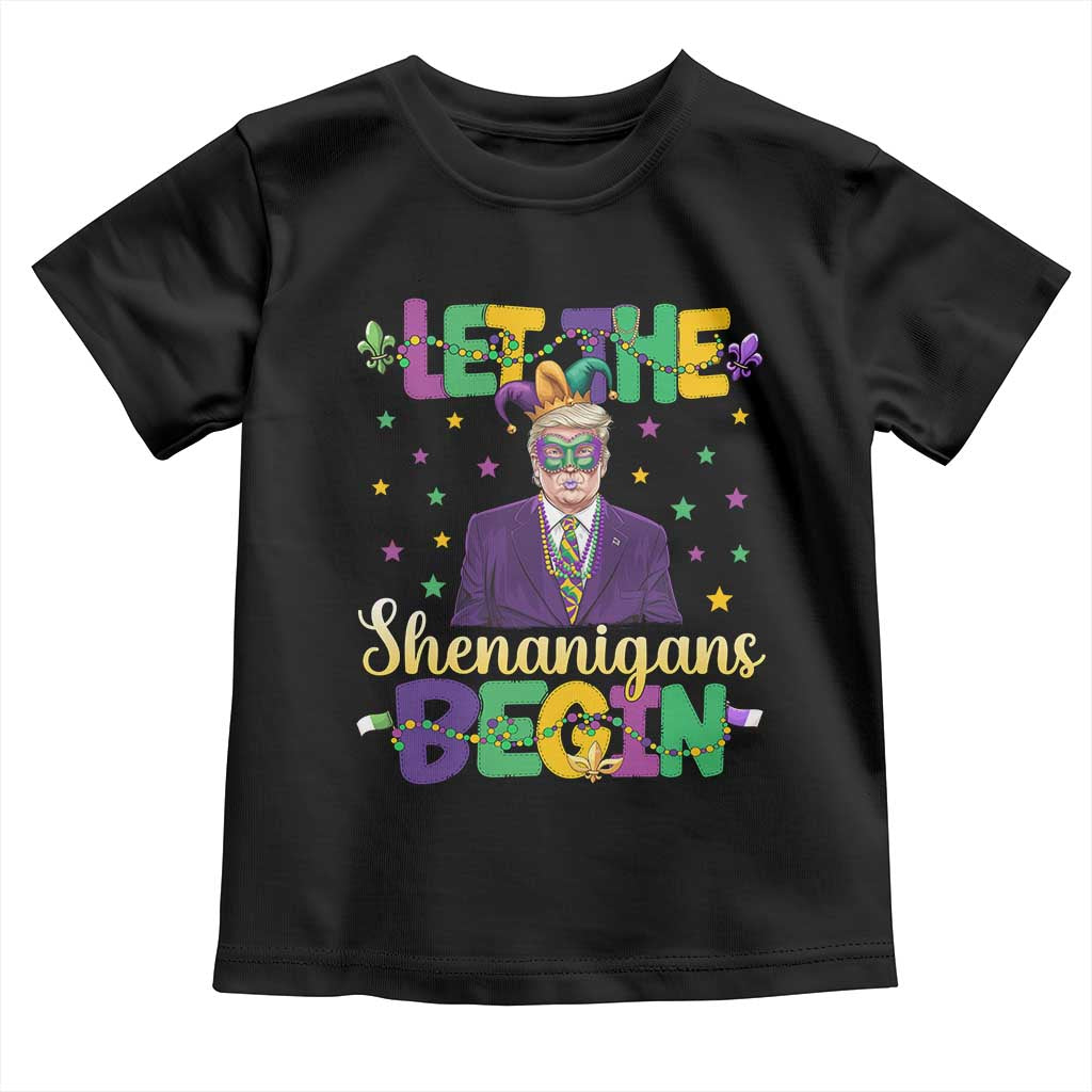 Funny Trump Mardi Gras Toddler T Shirt Let The Shenanigans Begin TS09 Black Print Your Wear