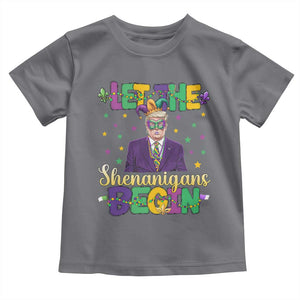 Funny Trump Mardi Gras Toddler T Shirt Let The Shenanigans Begin TS09 Charcoal Print Your Wear