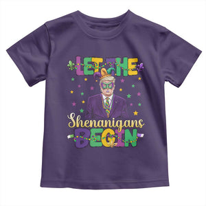 Funny Trump Mardi Gras Toddler T Shirt Let The Shenanigans Begin TS09 Purple Print Your Wear