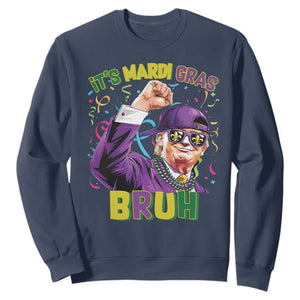 Funny Trump Mardi Gras Sweatshirt It's Mardi Gras Bruh TS09 Navy Print Your Wear