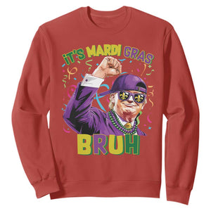 Funny Trump Mardi Gras Sweatshirt It's Mardi Gras Bruh TS09 Red Print Your Wear