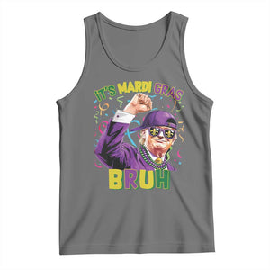Funny Trump Mardi Gras Tank Top It's Mardi Gras Bruh TS09 Black Heather Print Your Wear