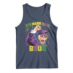 Funny Trump Mardi Gras Tank Top It's Mardi Gras Bruh TS09 Navy Print Your Wear
