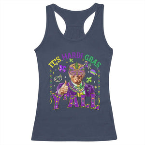 Funny Trump Mardi Gras Racerback Tank Top It's Mardi Gras Y'all TS09 Navy Print Your Wear