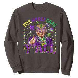Funny Trump Mardi Gras Sweatshirt It's Mardi Gras Y'all TS09 Dark Chocolate Print Your Wear