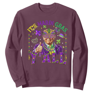 Funny Trump Mardi Gras Sweatshirt It's Mardi Gras Y'all TS09 Maroon Print Your Wear