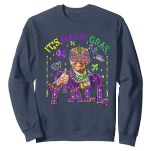 Funny Trump Mardi Gras Sweatshirt It's Mardi Gras Y'all TS09 Navy Print Your Wear