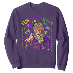 Funny Trump Mardi Gras Sweatshirt It's Mardi Gras Y'all TS09 Purple Print Your Wear