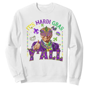 Funny Trump Mardi Gras Sweatshirt It's Mardi Gras Y'all TS09 White Print Your Wear